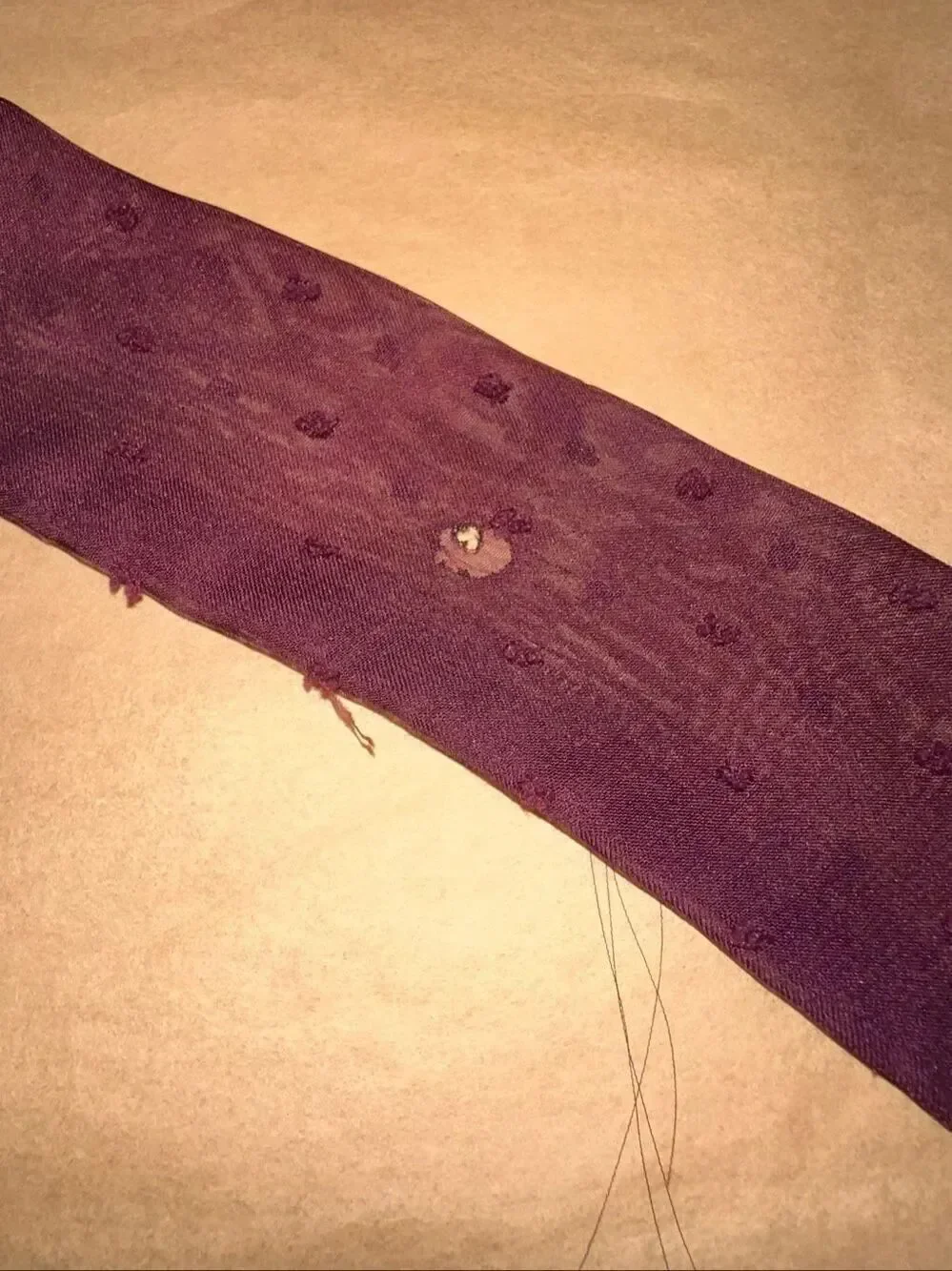 ModCloth Size 6 Apogee of Elegance Swiss Dot Tie Neck Fit & Flare Plum Dress
